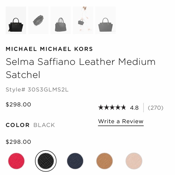 Michael Kors Selma Saffiano Leather Medium Satchel - Picture 7 of 7